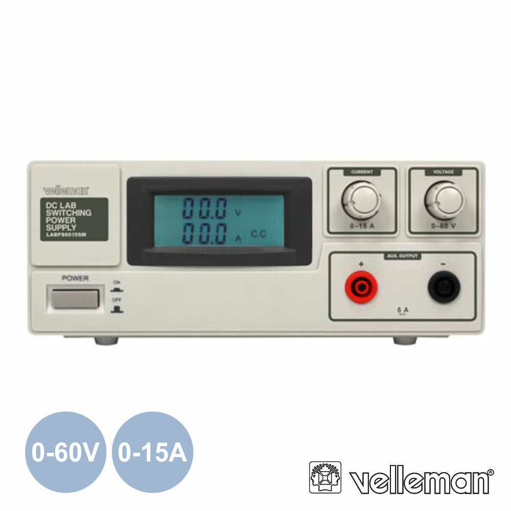 Fonte De Alimentação Digital 060V / 015A Velleman - NOVEDUC Equipamento Laboratório e Formação Profissional