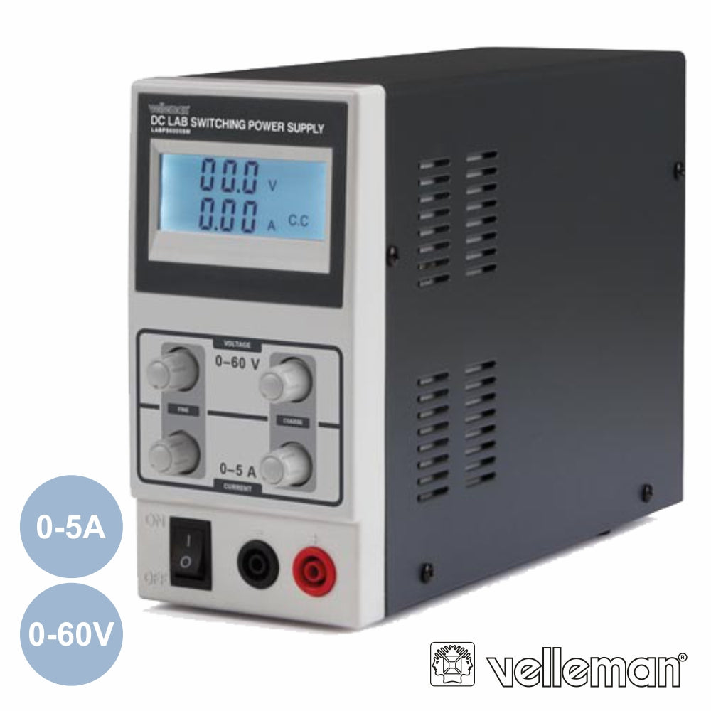 Fonte De Alimentação Digital 060V / 05A Velleman - NOVEDUC Equipamento Laboratório e Formação Profissional