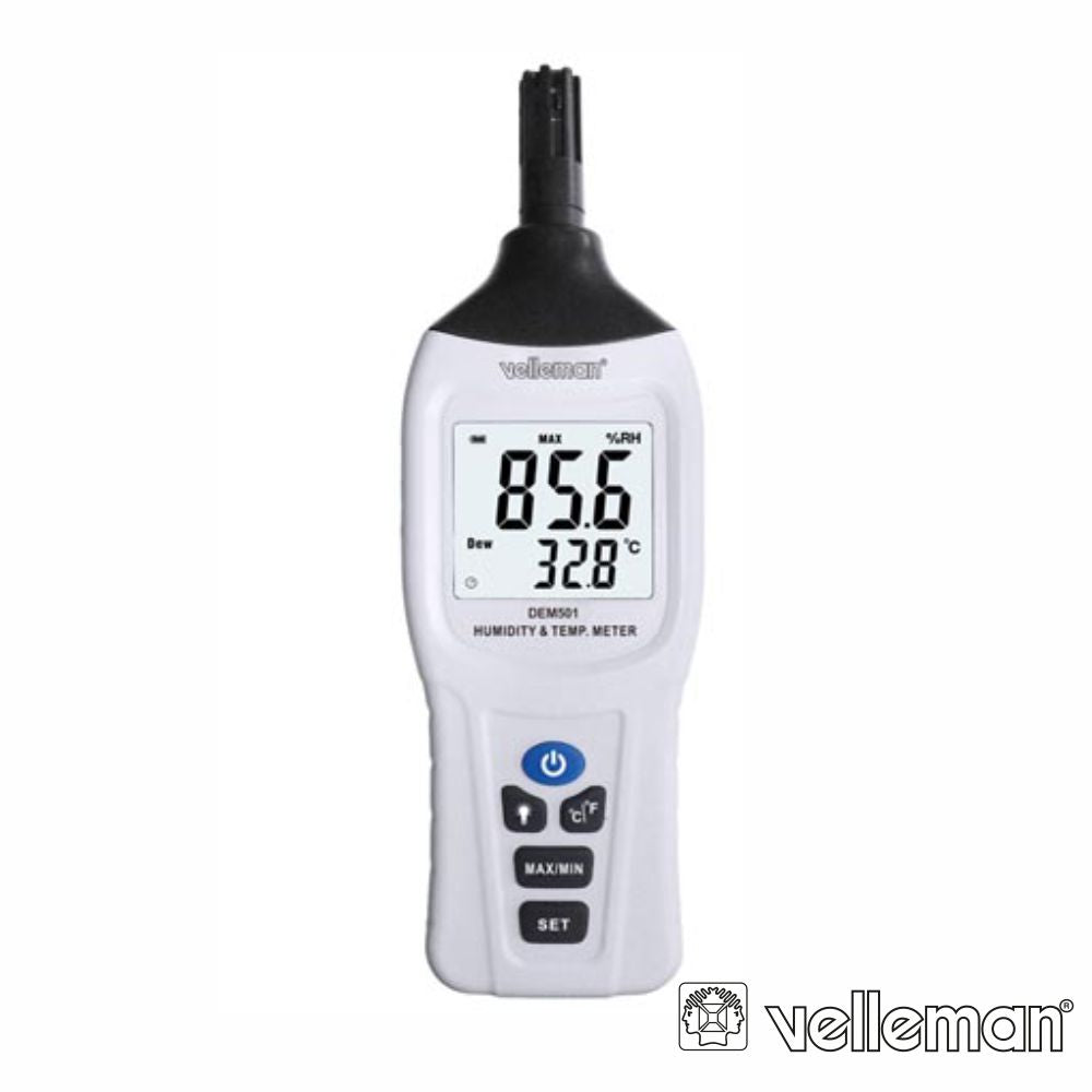Medidor De Humidade Digital  Termómetro Velleman - NOVEDUC Equipamento Laboratório e Formação Profissional