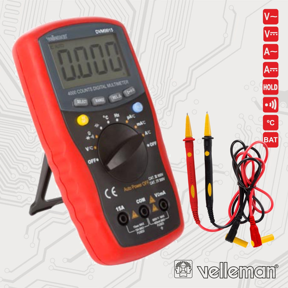 Multímetro Digital 3¾ Digitos Escala Automática 15A - NOVEDUC Equipamento Laboratório e Formação Profissional