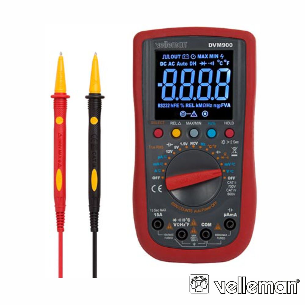 Multímetro Digital Cat Ii 700V / Cat Iv 600V Velleman - NOVEDUC Equipamento Laboratório e Formação Profissional