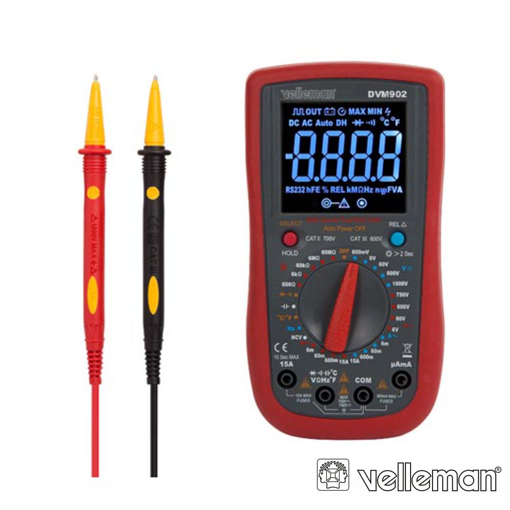 Multímetro Digital Cat Ii 700V / Cat Iv 600V Velleman - NOVEDUC Equipamento Laboratório e Formação Profissional