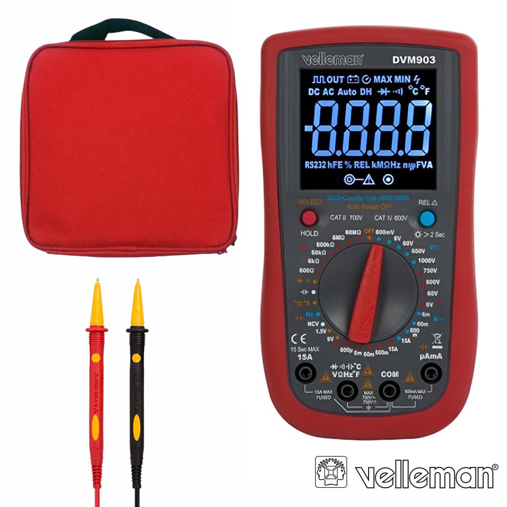 Multímetro Digital Cat Ii 700V / Cat Iv 600V Velleman - NOVEDUC Equipamento Laboratório e Formação Profissional