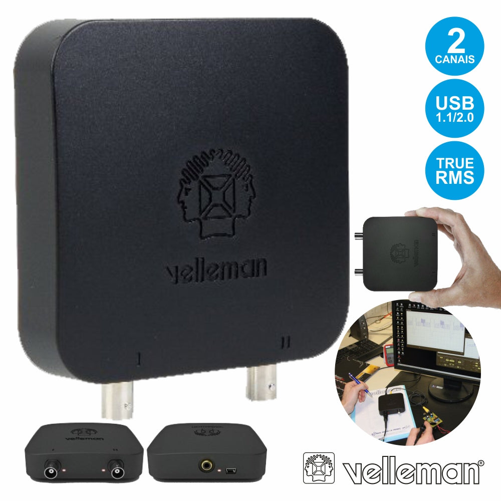 Osciloscópio 2 Canais P/ Pc Usb  Gerador Sinais Velleman - NOVEDUC Equipamento Laboratório e Formação Profissional