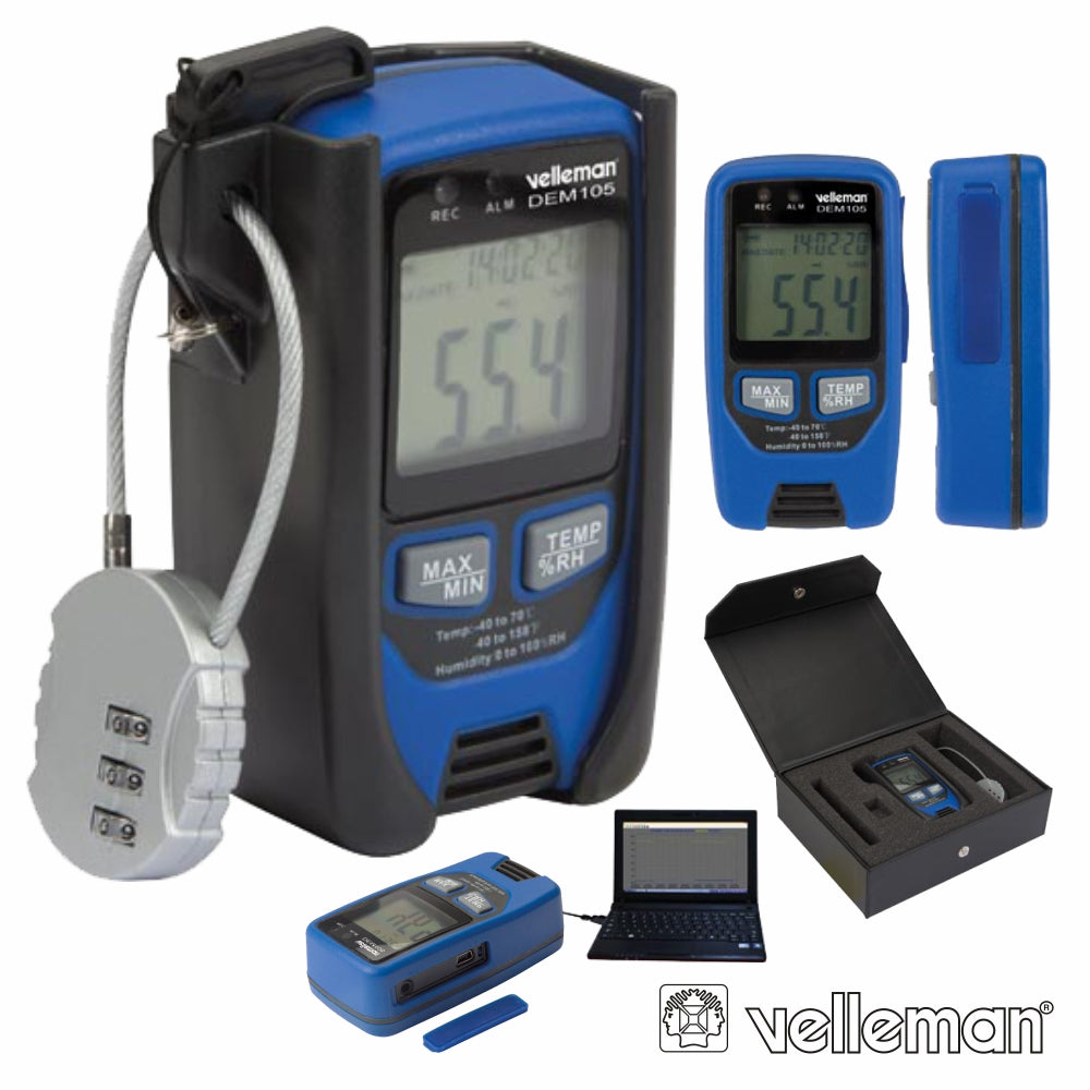Termómetro E Higrómetro Memória P/ 32700 Leituras Velleman - NOVEDUC Equipamento Laboratório e Formação Profissional