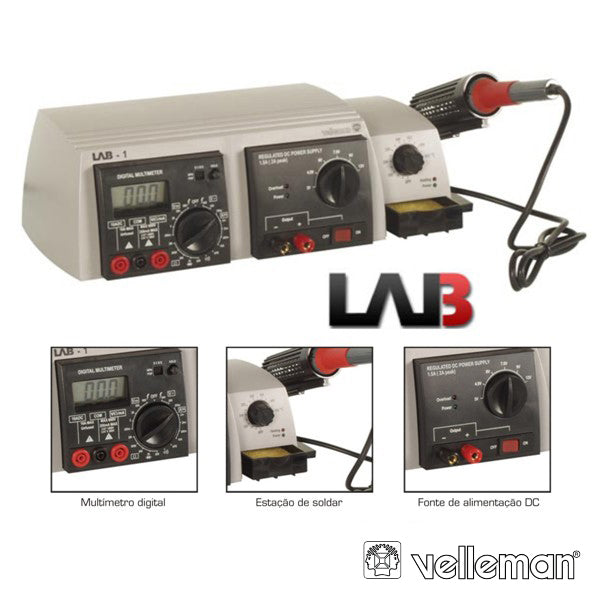 Unidade Laboratório 3 Em 1 Velleman - NOVEDUC Equipamento Laboratório e Formação Profissional